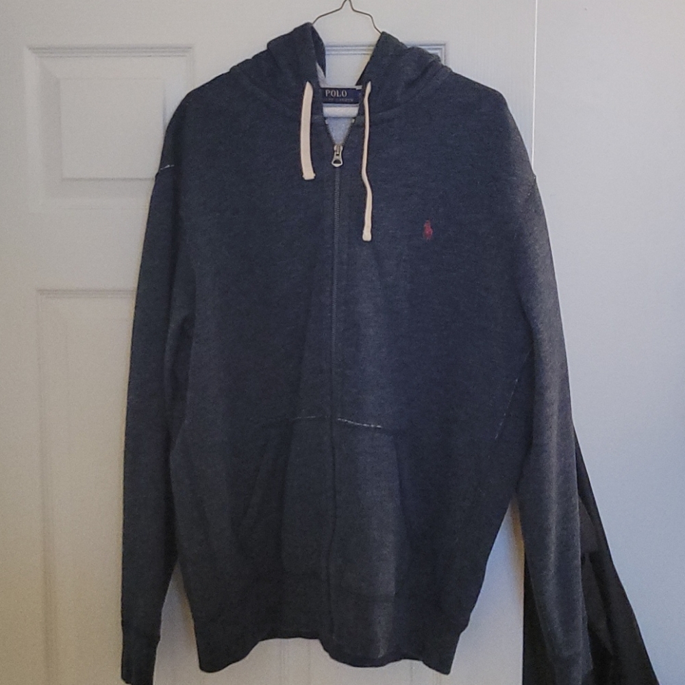 Blue Polo Hoodie with Red Polo